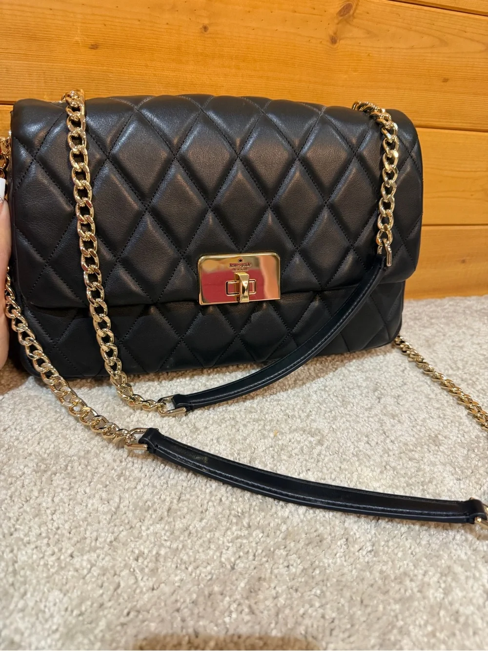 Kate spade Black Quilted Chain-Strap Shoulder Bag